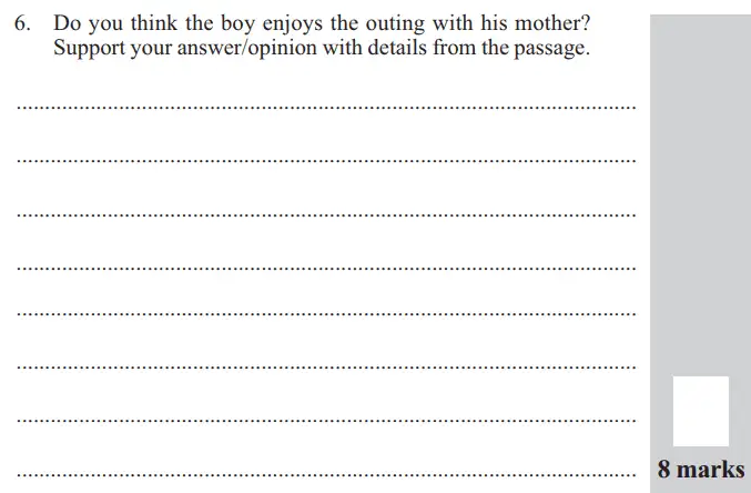 Question 06 - 11 Plus English Paper Group 1 - 2015