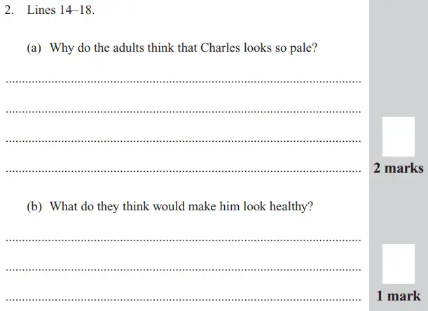 Question 02 - Group 1 – 11+ English Paper – 2016