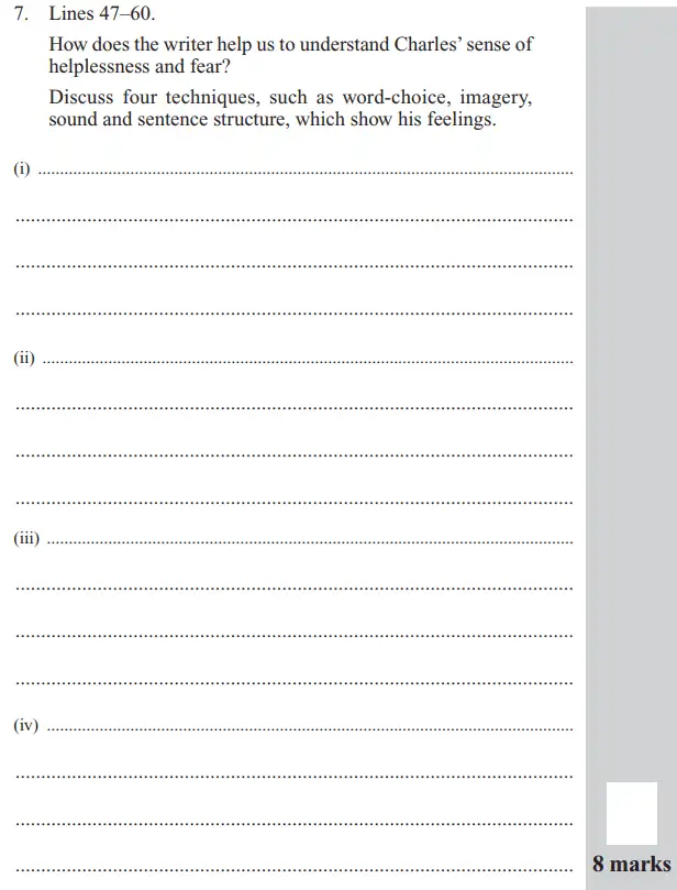 Question 07 - Group 1 – 11+ English Paper – 2016