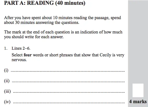 Question 1 - 11 Plus English Paper Group 1 - 2017