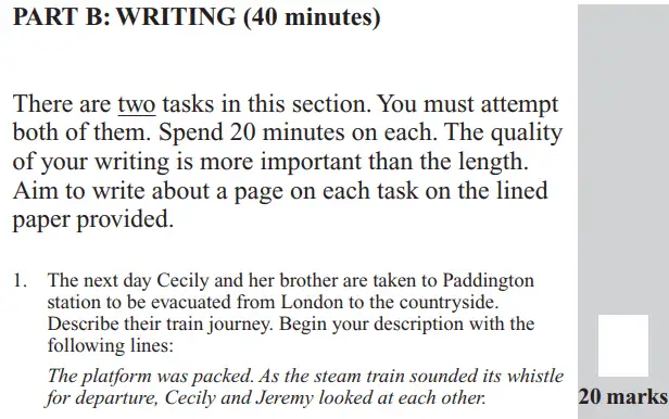 Writing task 01 - 11 Plus English Paper Group 1 - 2017