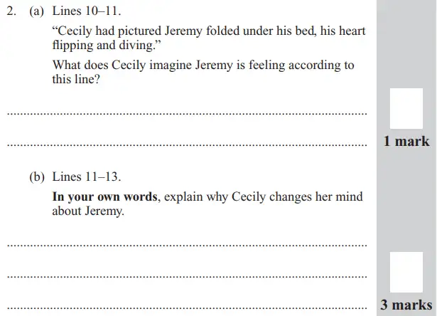 Question 02 - 11 Plus English Paper Group 1 - 2017