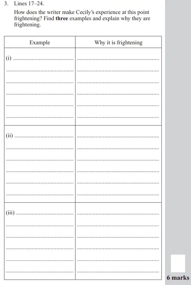 Question 03 - 11 Plus English Paper Group 1 - 2017