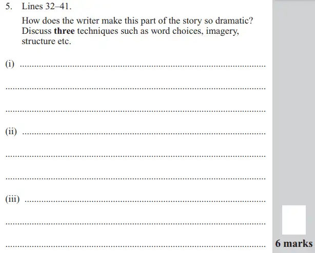 Question 05 - 11 Plus English Paper Group 1 - 2017