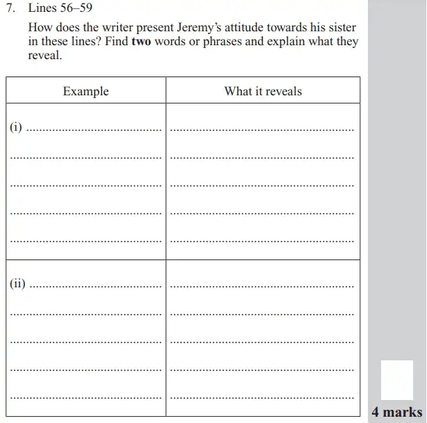 Question 07 - 11 Plus English Paper Group 1 - 2017