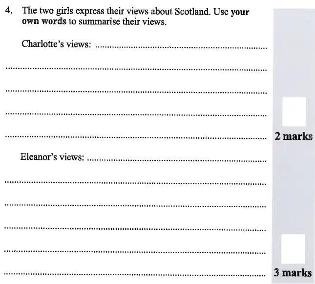 Question 04 - 11 Plus English Paper Group 2 - 2013
