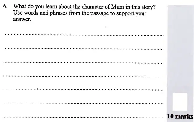 Question 06 - 11 Plus English Paper Group 2 - 2013