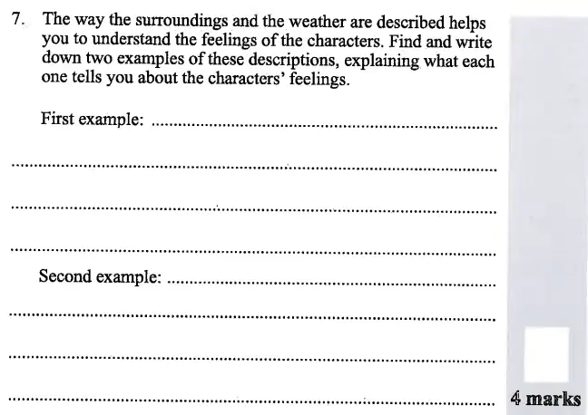 Question 07 - 11 Plus English Paper Group 2 - 2013