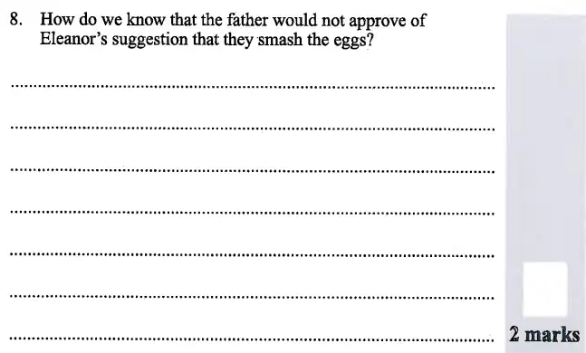 Question 08 - 11 Plus English Paper Group 2 - 2013
