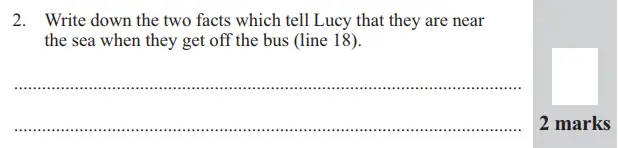 Question 02 - 11 Plus English Paper Group 2 - 2015