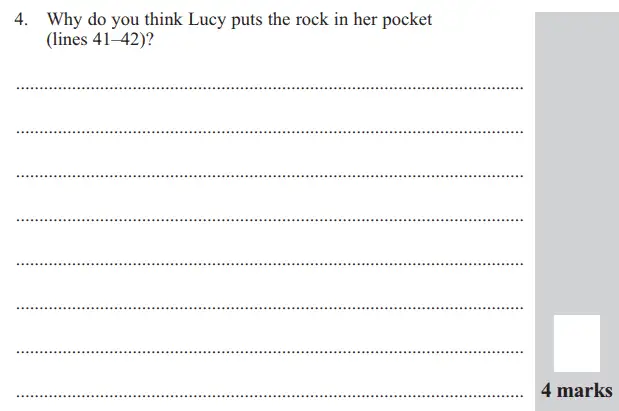 Question 04 - 11 Plus English Paper Group 2 - 2015