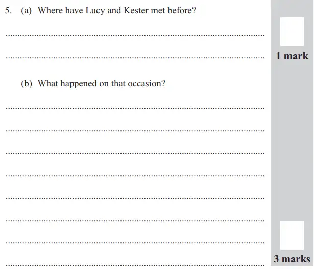 Question 05 - 11 Plus English Paper Group 2 - 2015