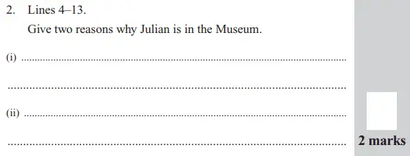 Question 02 - The North London Independent Girl's School's Consortium Group 2 – 11+ English Entrance Examination – 2016