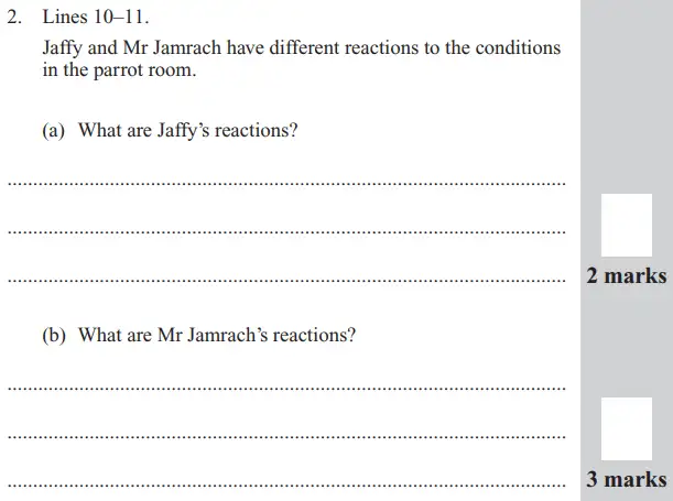 Question 02 - 11 Plus English Paper Group 2 - 2017