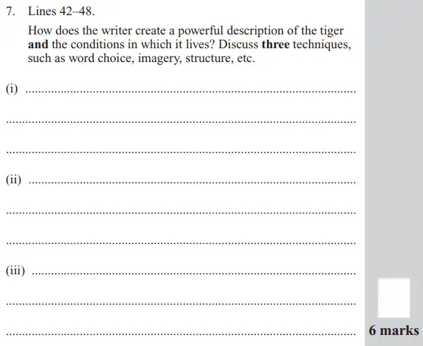 Question 07 - 11 Plus English Paper Group 2 - 2017