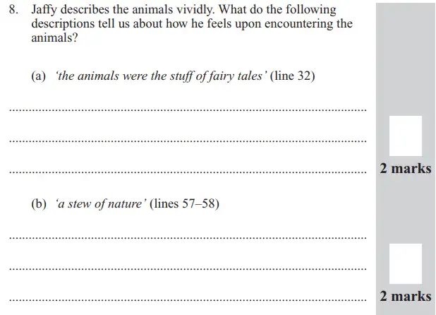 Question 08 - 11 Plus English Paper Group 2 - 2017