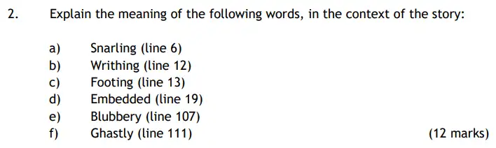 Question 02 - The Haberdashers' Aske's Boys’ School – 11+ English Entrance Examination – 2017