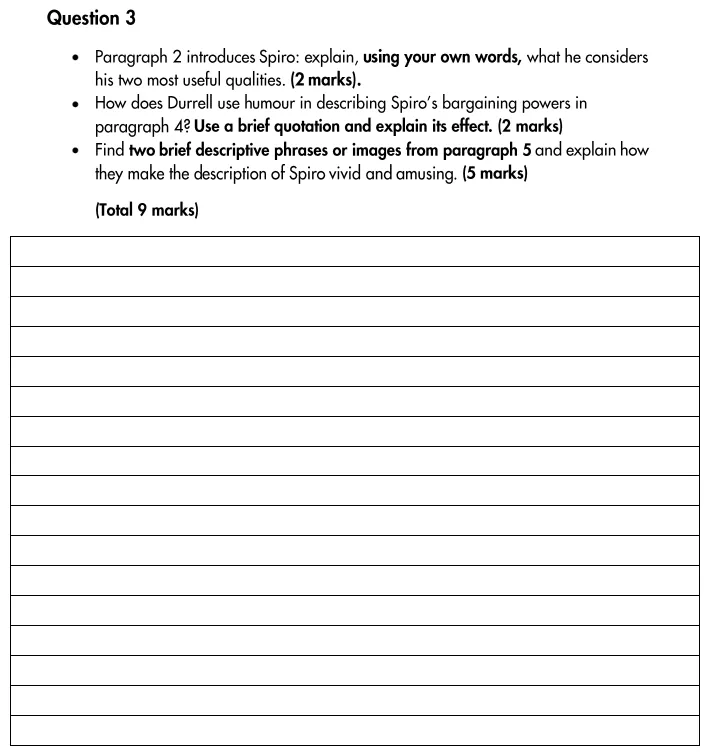 Question 03 - Highgate School – 11+ English Sample Paper B – 2026