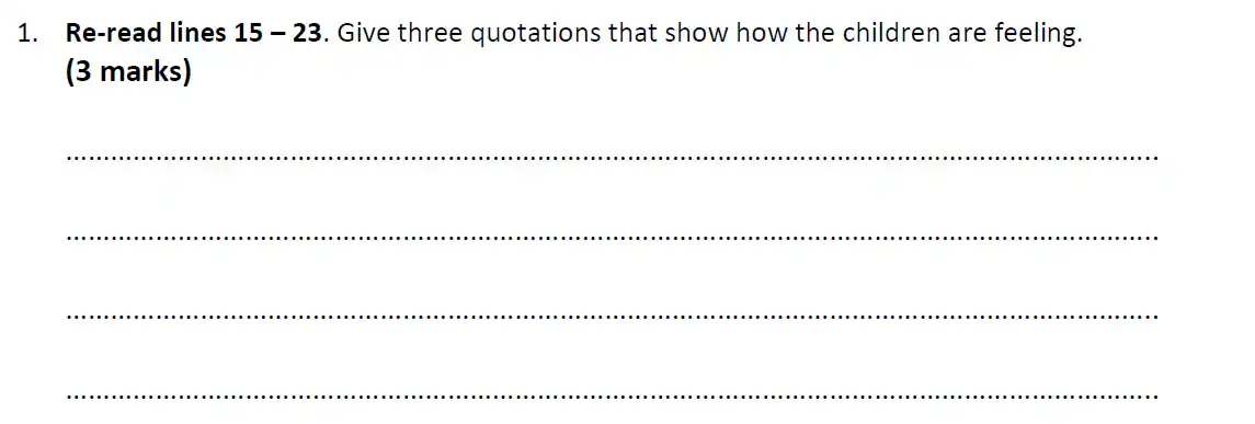 Question 01 - Highgate School 11 Plus English Exemplar 2 - 2020