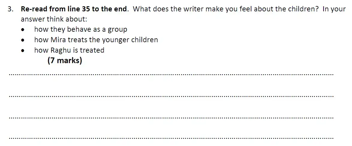 Question 03 - Highgate School 11 Plus English Exemplar 2 - 2020
