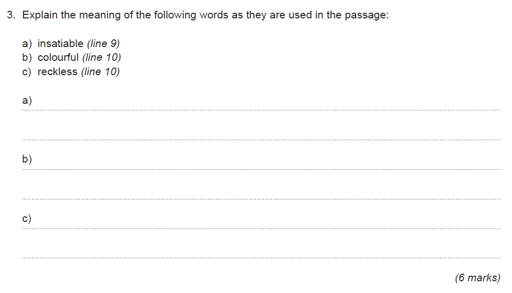 Question 2023 - King’s College School - 11 Plus English Specimen Paper