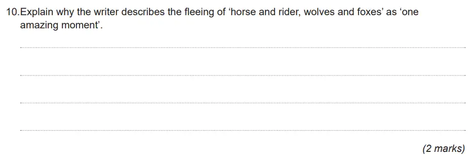 Question 10 - King’s College School 11 Plus English Specimen Paper 2019