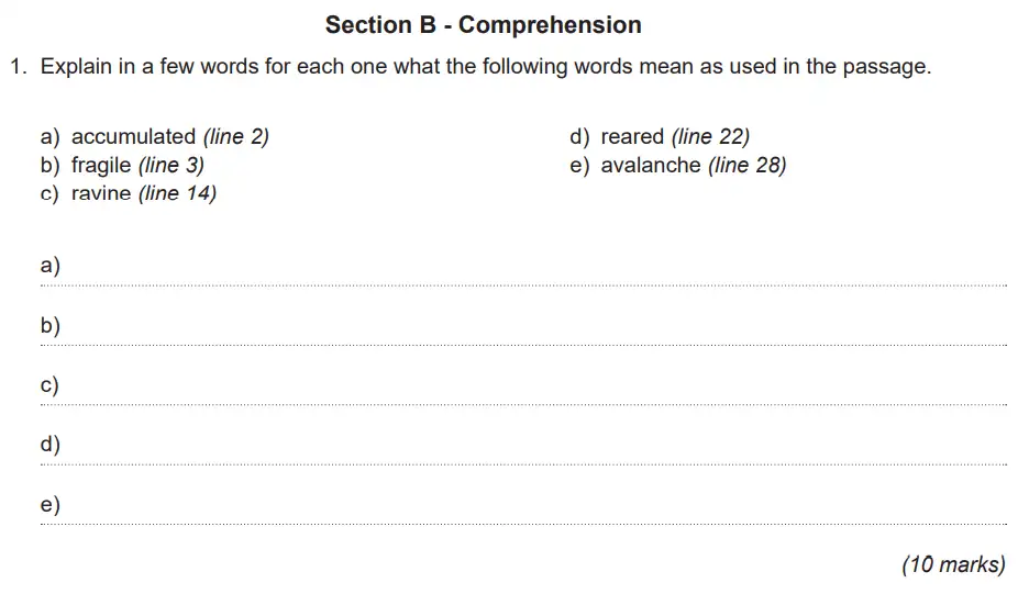 Question 01 - King’s College School 11 Plus English Specimen Paper 2019