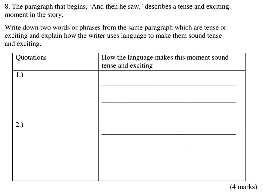 Question 08 - The Latymer School – 11+ Exam English Specimen Paper – 2025