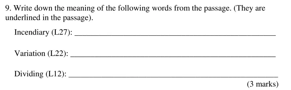 Question 09 - The Latymer School – 11+ Exam English Specimen Paper – 2025