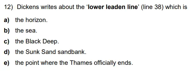 Question 12 - Latymer Upper School 11 Plus English Sample Papers 1 – 2024