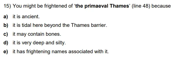 Question 15 - Latymer Upper School 11 Plus English Sample Papers 1 – 2024