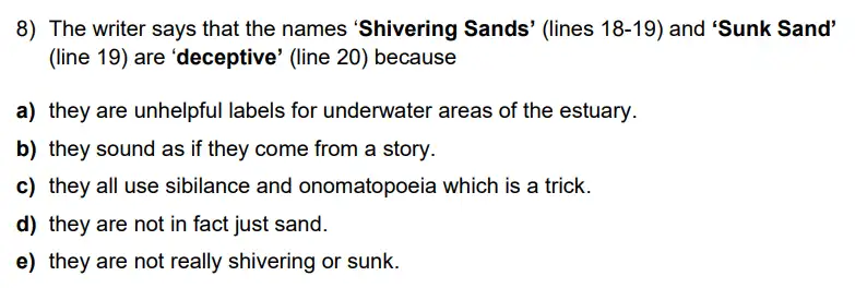Question 08 - Latymer Upper School 11 Plus English Sample Papers 1 – 2024