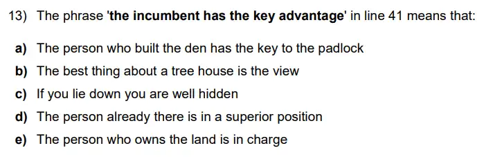 Question 13 - Latymer Upper School 11 Plus English Sample Papers 2 – 2024