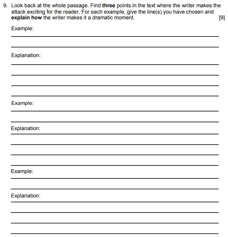 Question 09 - Merchant Taylors’ School 11 Plus English Official Practice Paper 2019