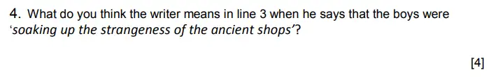 Question 04 - Merchant Taylors’ School 11+ English Official Practice Paper 2018