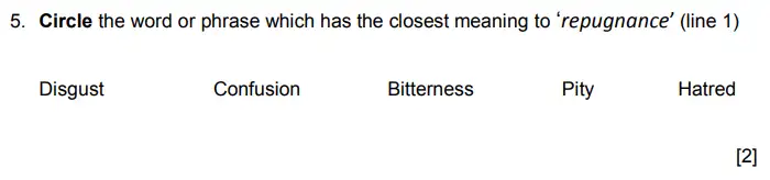 Question 05 - Merchant Taylors’ School 11+ English Official Practice Paper 2018