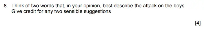 Question 08 - Merchant Taylors’ School 11+ English Official Practice Paper 2018
