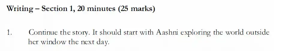 Writing task Writings - North London Collegiate School - 11 Plus English Entrance Exam Paper - 2021