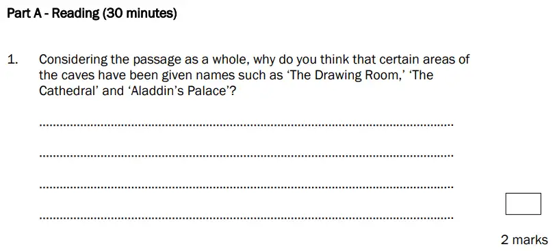 Question 01 - North London Collegiate School 11 Plus English Sample Paper