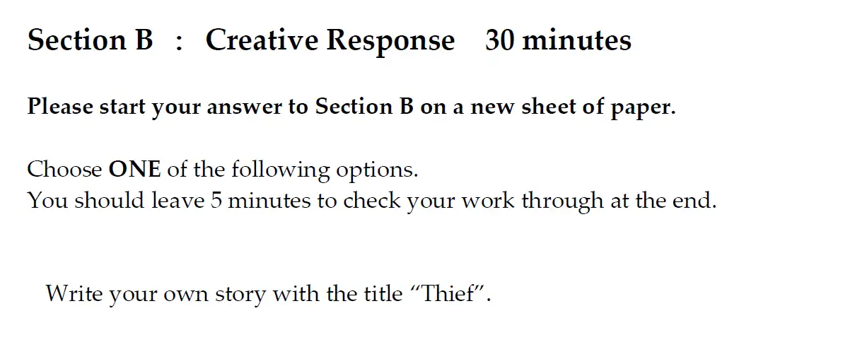Writing task 01 - Oundle School – 11+ English Junior Entrance Exam – 2016