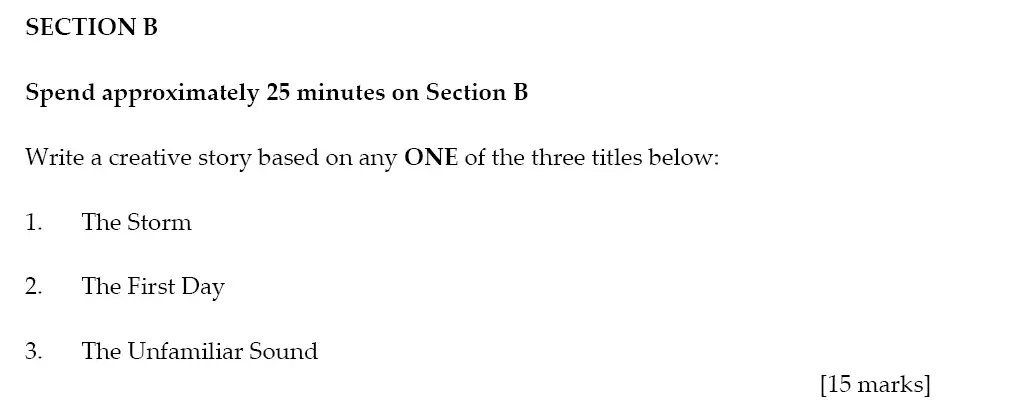 Writing task 01 - Sevenoaks School  – 11+ English Entrance Examination – 2018