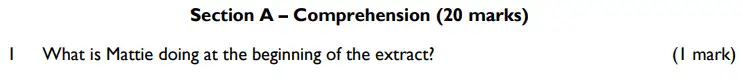 Question 01 - St Albans High School for Girls 11 Plus English Specimen Paper 2016
