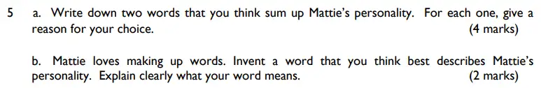 Question 05 - St Albans High School for Girls 11 Plus English Specimen Paper 2016