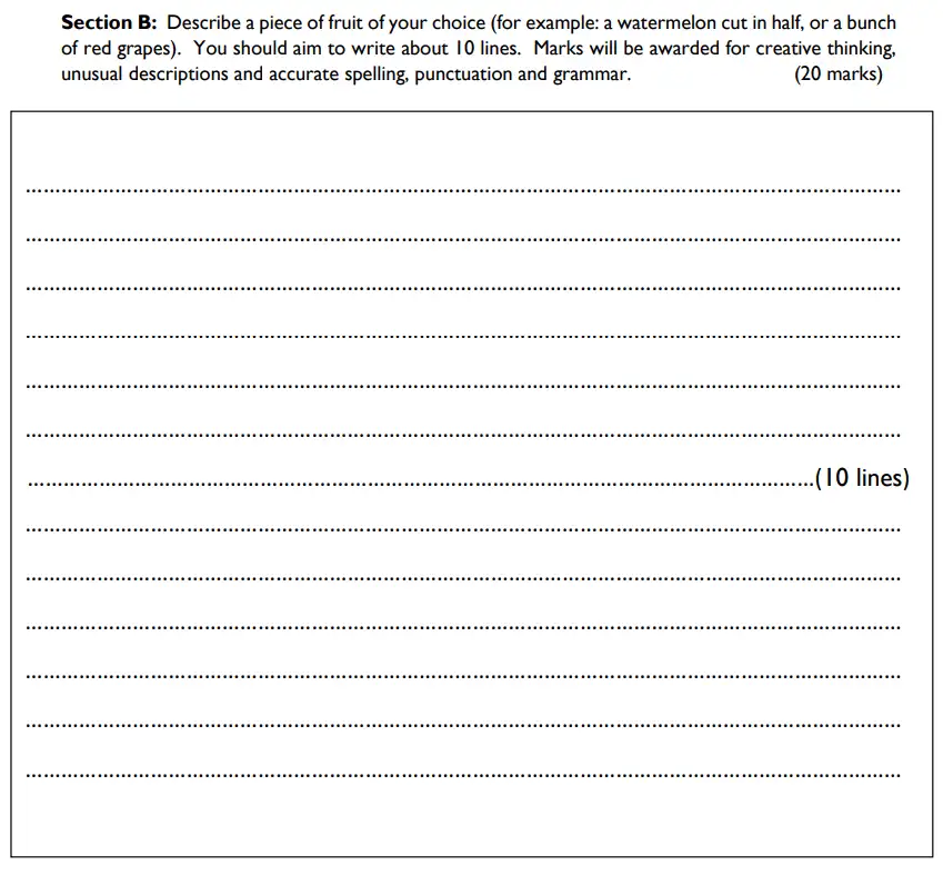 Writing task 01 - St Albans High School for Girls 11 Plus English Specimen Paper 2016