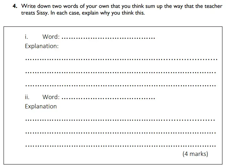 Question 04 - St Albans High School for Girls – 11+ English Specimen Paper – 2017