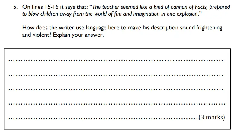 Question 05 - St Albans High School for Girls – 11+ English Specimen Paper – 2017