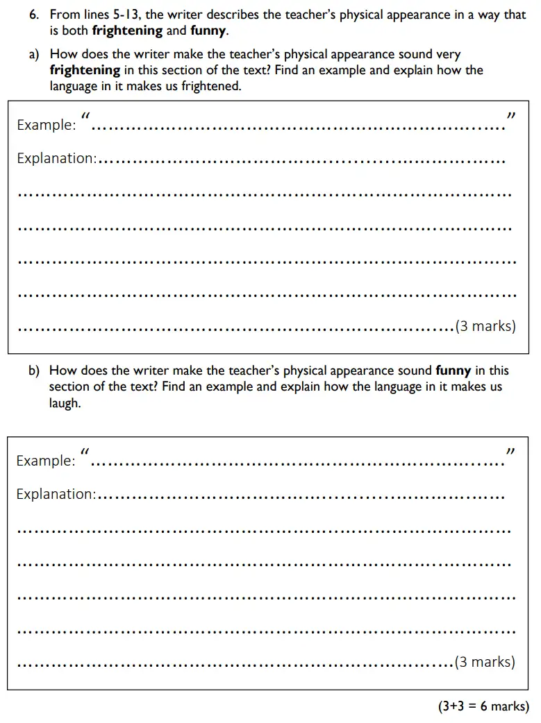 Question 06 - St Albans High School for Girls – 11+ English Specimen Paper – 2017