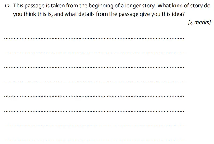 Question 12 - St Albans School – 11 Plus Entrance Examination English Paper – 2014