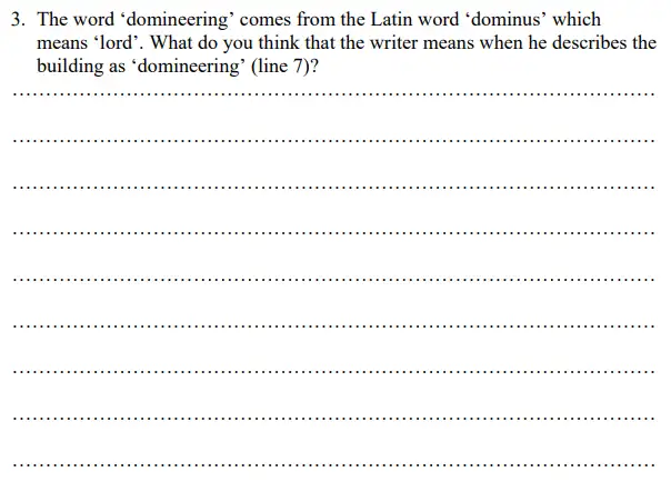 Question 3 - St Paul's Girls' School 11 Plus English Sample Paper 1