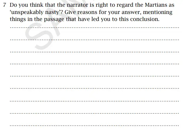 Question 7 - St Paul's Girls' School 11 Plus English Sample Paper 2